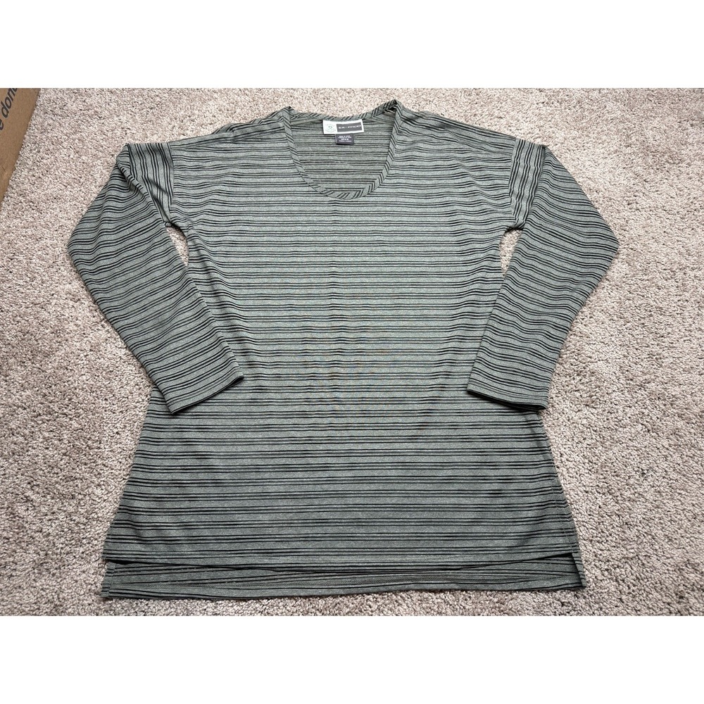 ExOfficio Womens Insect Shield Long Sleeve Stripe Mesh Shirt Small (4-6)
